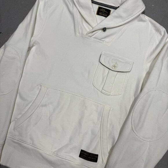 LL Bean Todd Snyder Shawl Collar Sweatshirt Organic Cotton White Small - Picture 2 of 7